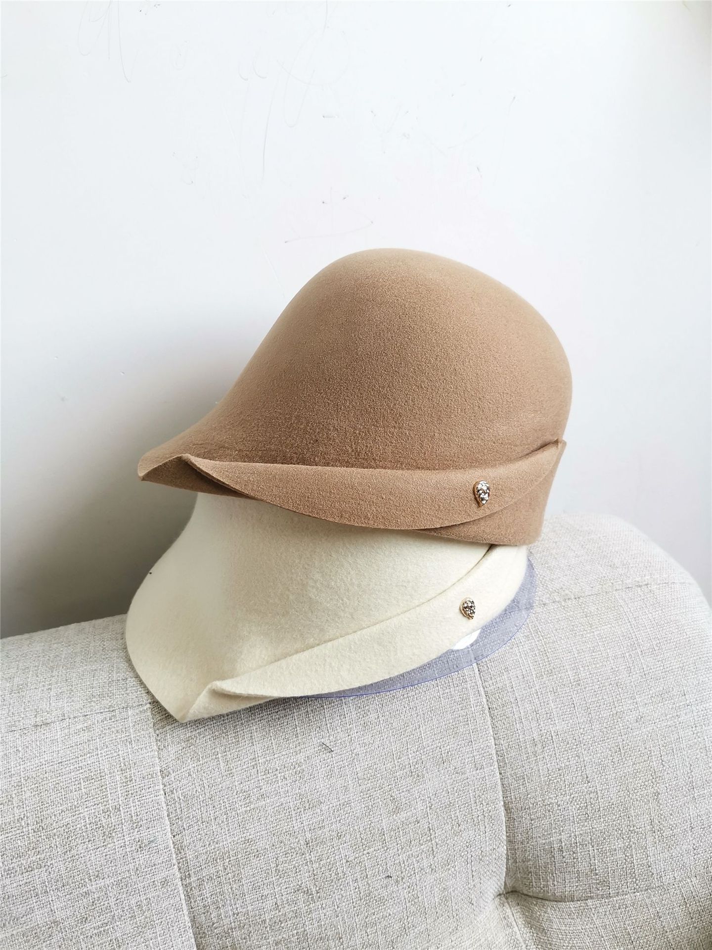 新款时尚复古优雅毛呢帽子毡帽软英伦复古女士帽子秋冬时尚百搭