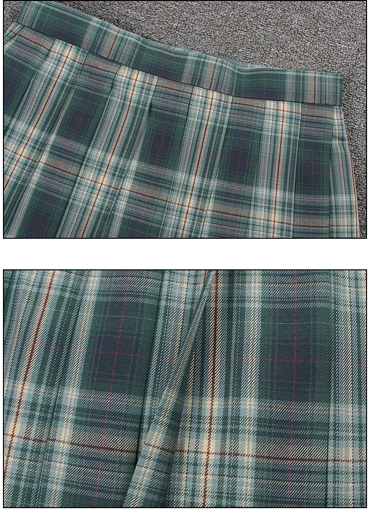 gq9143日系jk制服学院风百褶裙秋冬款短裙校供格子裙学生装格纹