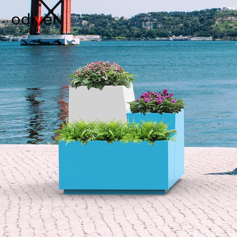 欧迪雅凡玻璃钢花箱商场花盆园林地产大型花箱商业街户外花盆组合