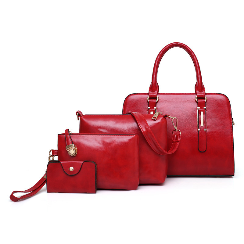 Factory Direct Sales Women's New Fashion Trendy Stitching Pu Match Sets Mother and Child Bag Handbag