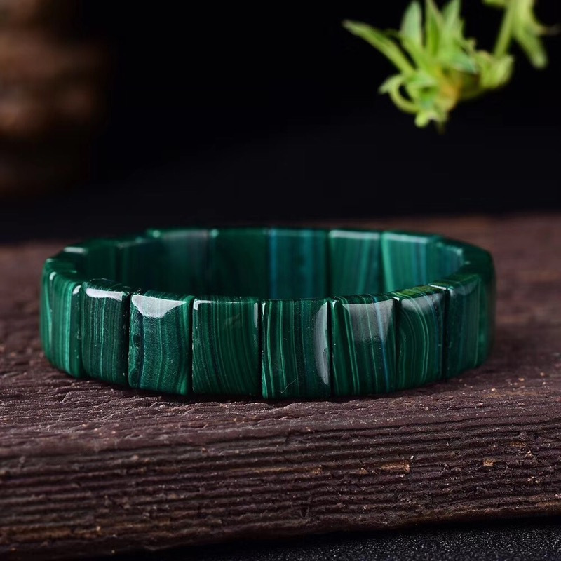 天然漂亮孔雀石手链手排