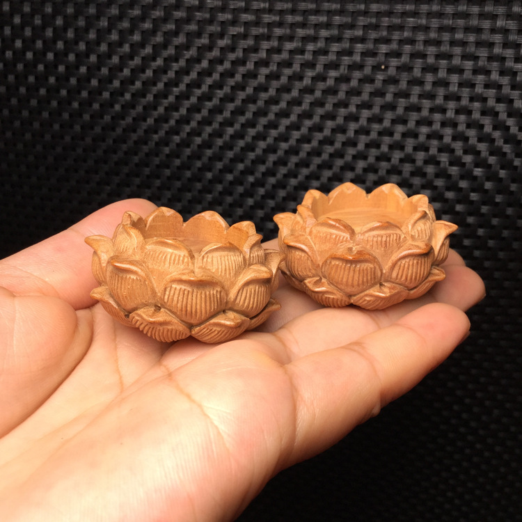 莲花座走量手工雕刻宝宝佛吊坠 桃木莲花座车挂 diy散件观音佛祖