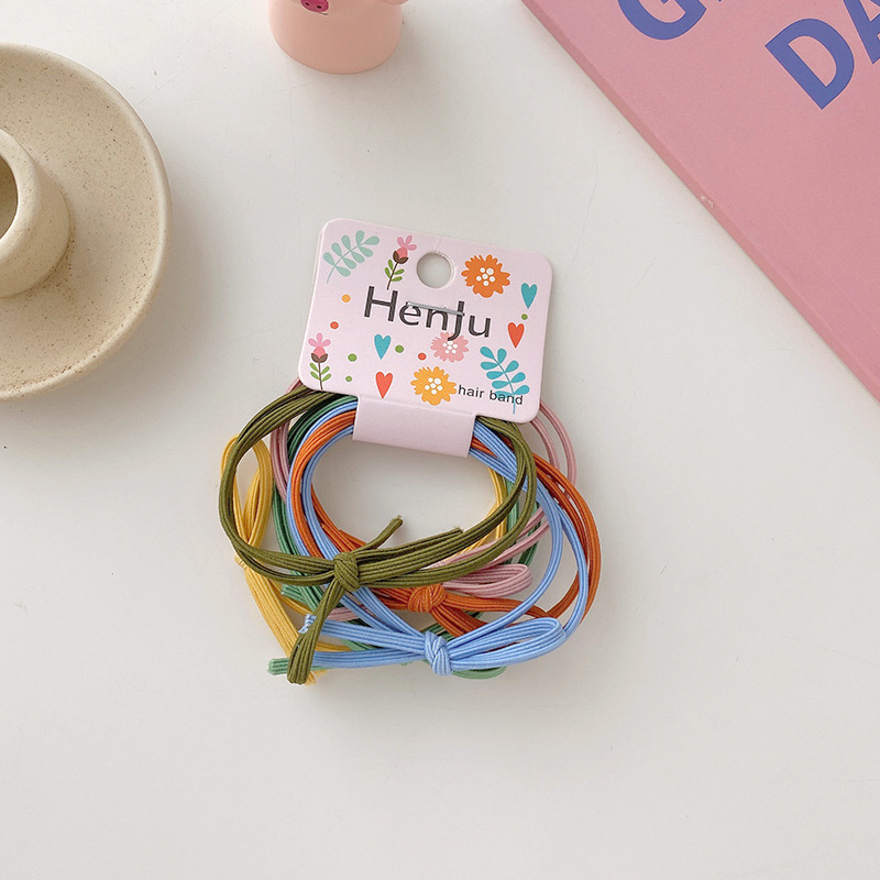 Candy Color Woven Basic Hair Rope Girly Simplicity Ins Wind Hair Rope Hair Band Leather Cover High Elastic Hair Ring