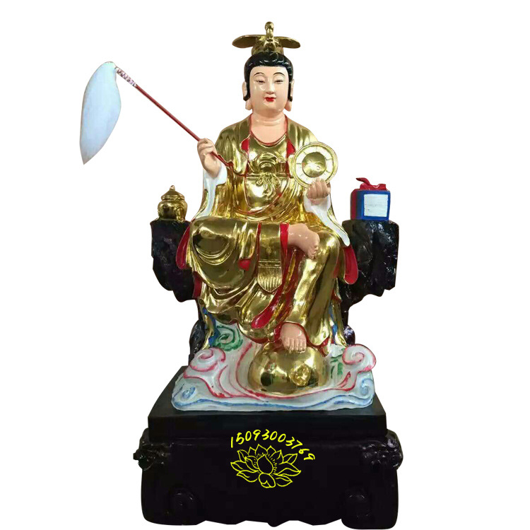 虚空地母至尊 后土娘娘 地姥鎏金彩绘神像图片 家用佛堂供奉摆件