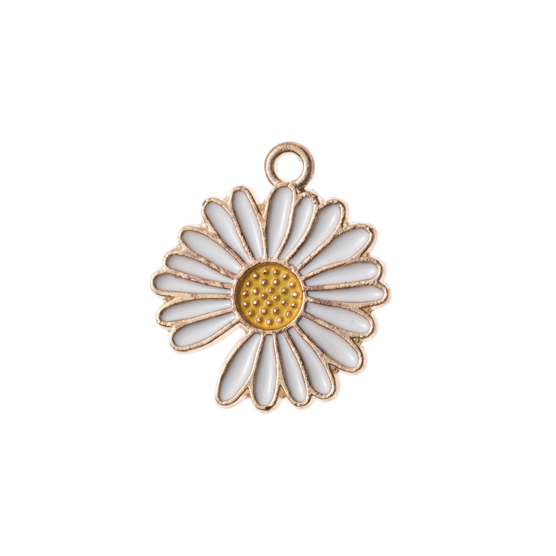 爆款菊花吊坠 diy手工饰品配件缺口小菊花太阳花项链手链吊坠挂件