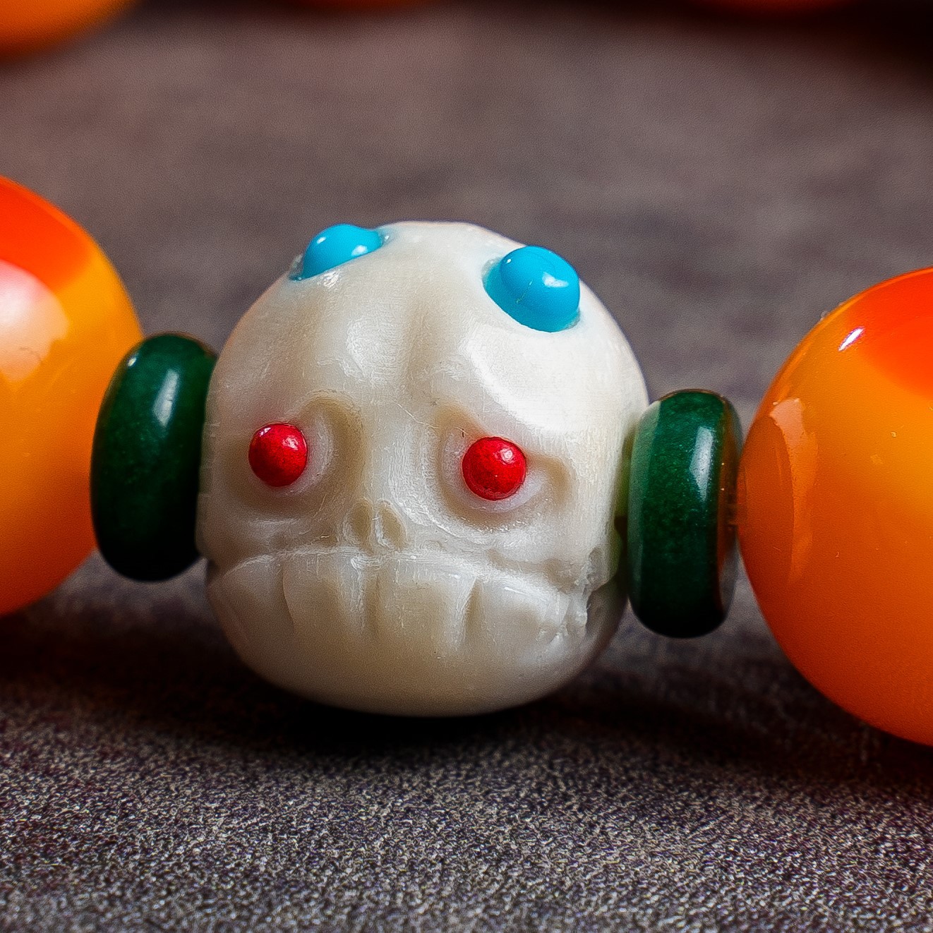 新款仿鹤顶红手串男女款手链一点红鸟珠手串文玩鸟珠手串现货批发