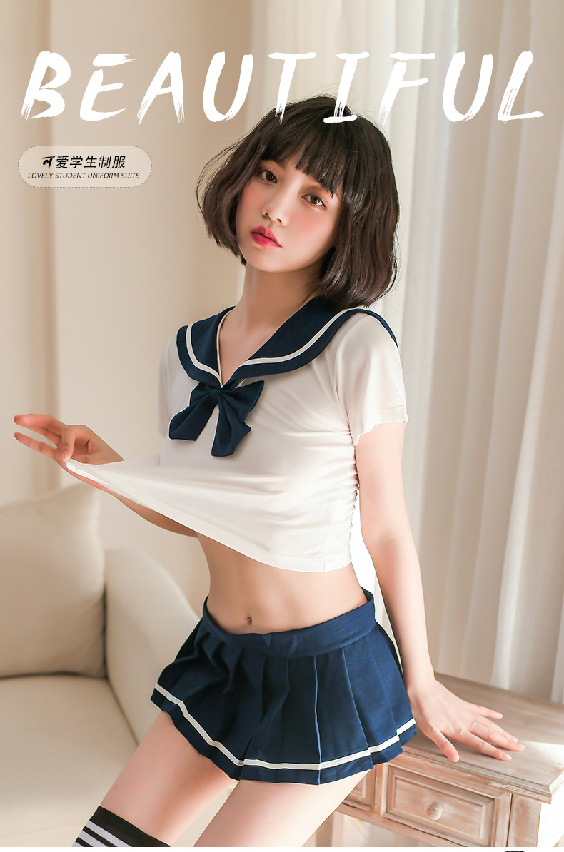 性感情趣内衣学生装水手服女清纯jk制服软妹可爱分体百褶裙套装