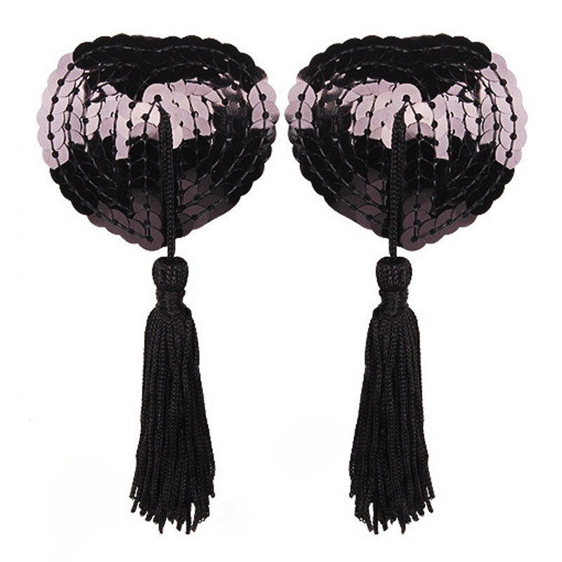 惹火猫 性感情趣内衣配饰 成人 血滴子亮片胸贴乳贴r026黑