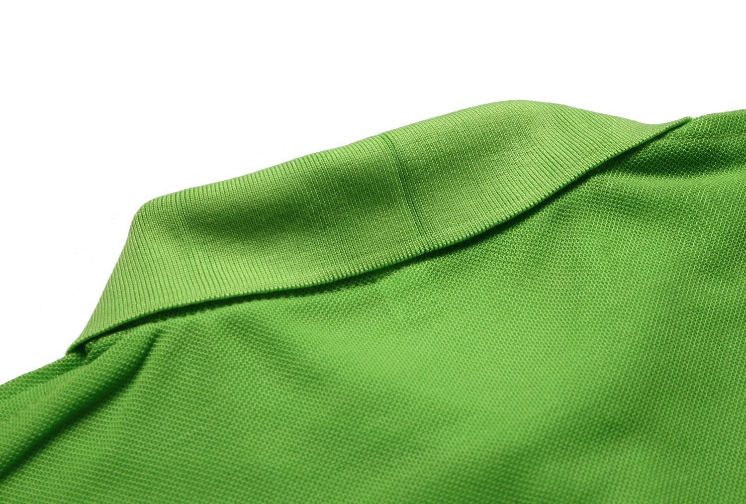 团体工厂广告衫-全涤珠地网眼果绿色明绿色短袖翻领polo衫