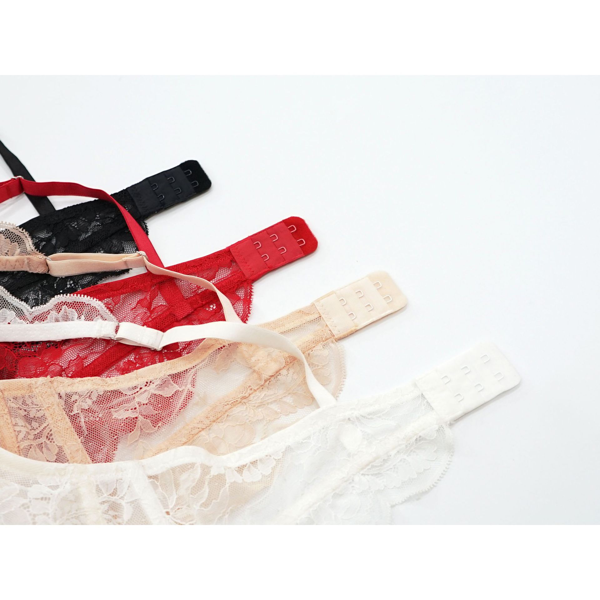 kl新品欧美法式超薄软钢圈内衣 蕾丝美肩文胸套装大胸显小女士bra