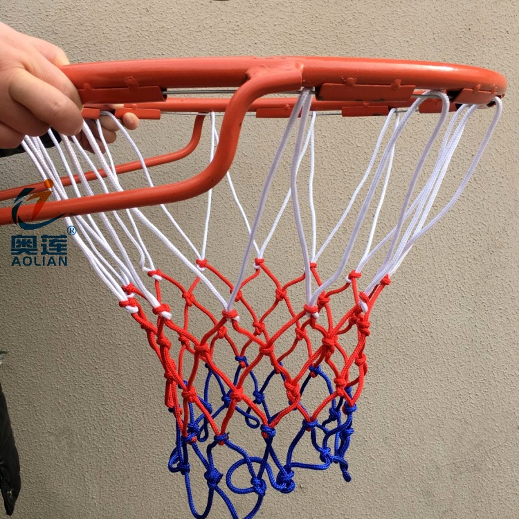手工编织加粗篮球网标准篮球网12扣篮球框网篮球网三色批发