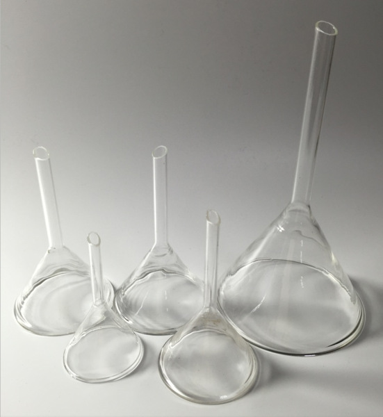 加厚短颈玻璃三角漏斗锥形漏斗玻璃漏斗过滤分装化学漏斗