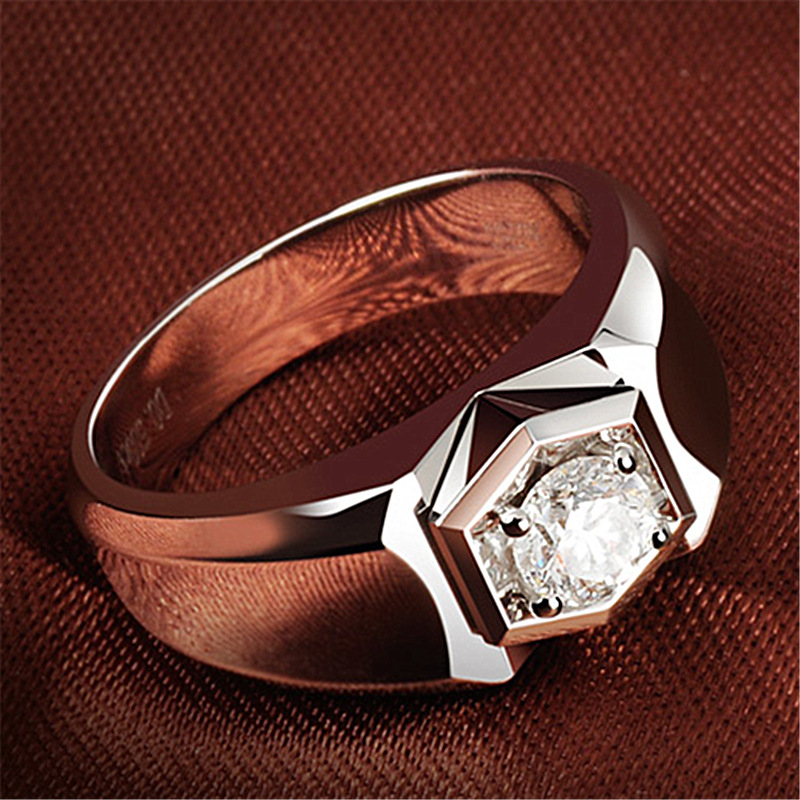 欧美男神气派戒指 2克拉优雅型男钻戒个性帅气商务霸气绅士戒指环