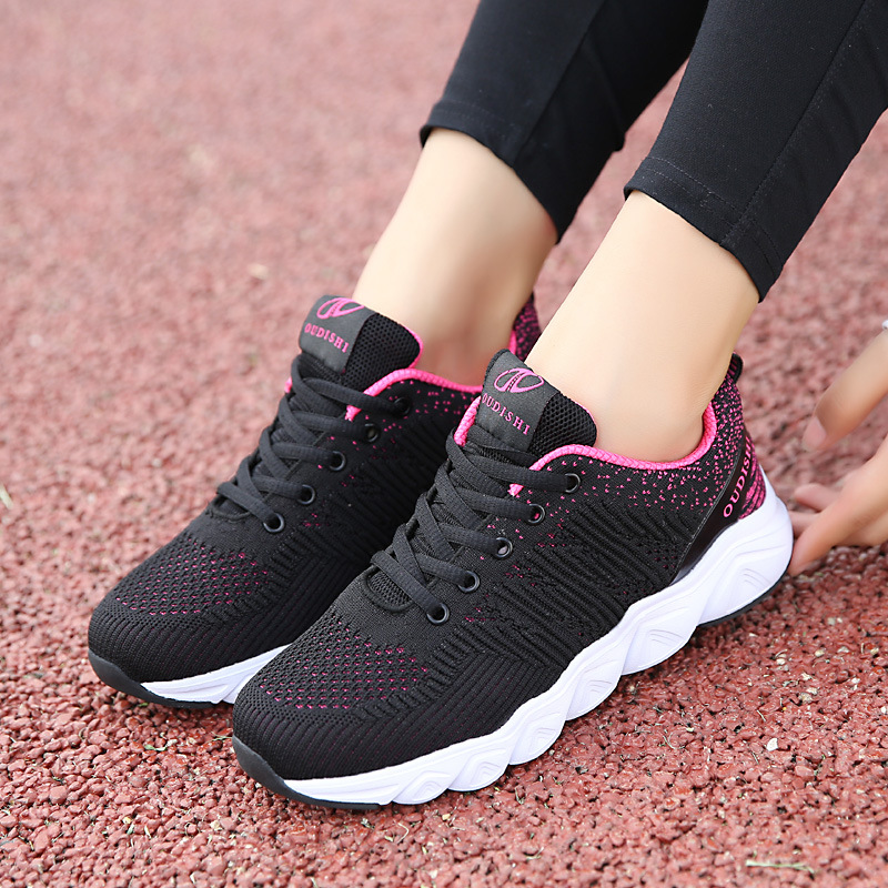 跨境大码春季运动鞋女鞋跑步鞋网面透气旅游鞋女学生软底休闲鞋女