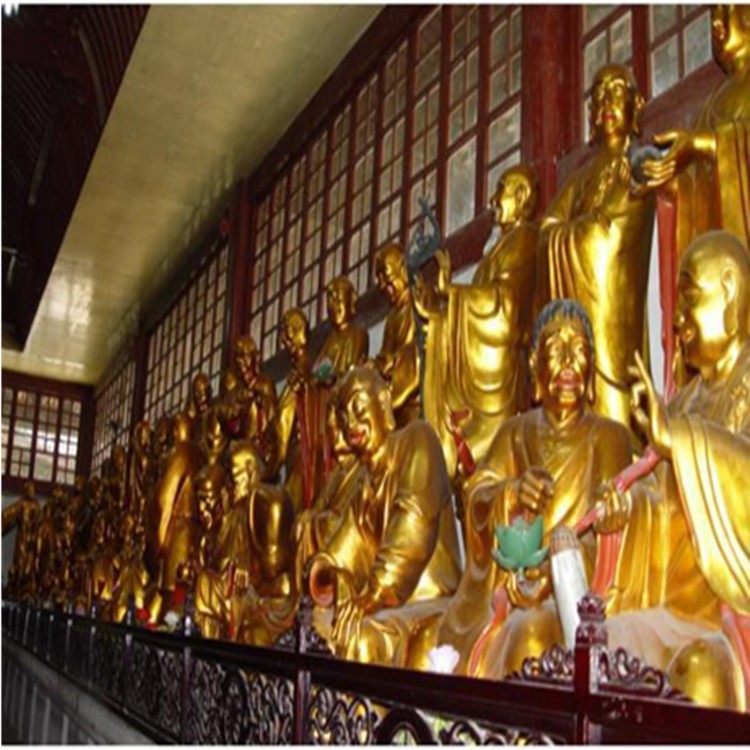 寺庙供奉贴金彩绘铜佛像镀金十八罗汉铜雕坐相站相十八罗汉雕塑
