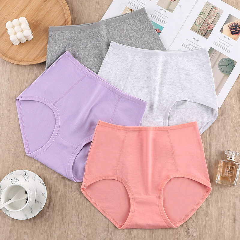 新款加大码无痕全棉纯棉裆部女士妈妈内裤中高腰透气三角裤女