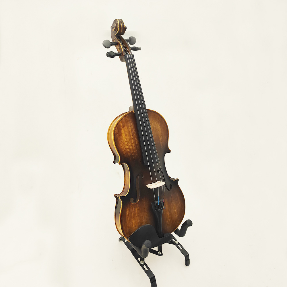 厂家直销上等椴木复古色哑光4/4小提琴学生初学者练习适用