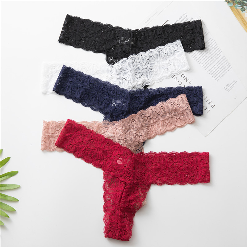 women‘s sexy thong japanese style lace cotton crotch sexy low waist underwear women‘s european and american foreign trade long-term supply