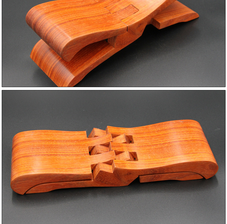 鸡翅木鲁班枕实木可折叠凉枕颈椎枕方便携带睡枕枕头红花梨鲁班凳