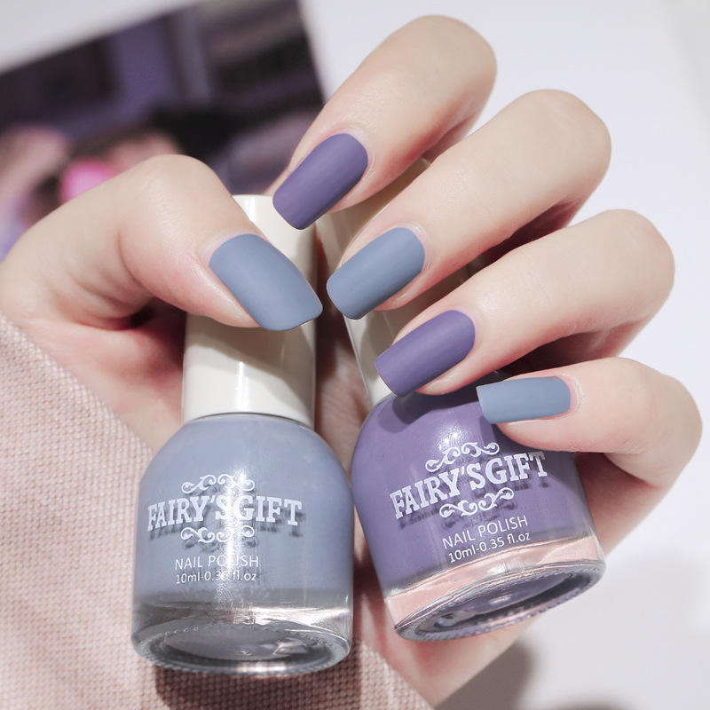 雾面哑光指甲油批发持久不可剥磨砂不掉色透明免烤美甲油一件代发