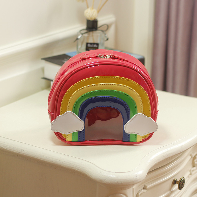 2021新款儿童男女彩虹背包 可爱迷你透明水晶双肩包 幼儿园出游包