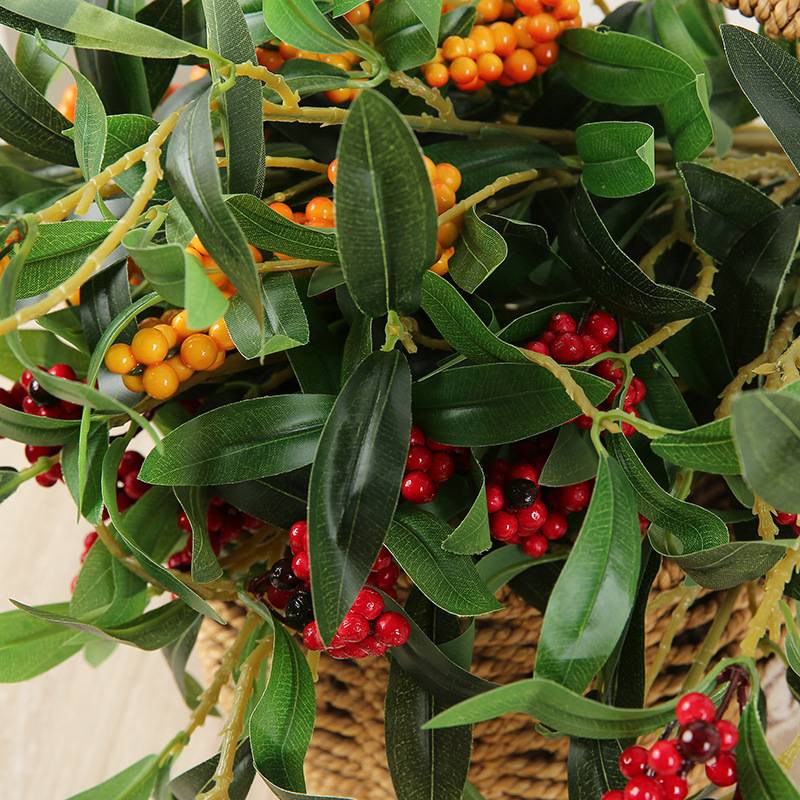 仿真发财果浆果冬青果圣诞红果子家居客厅摆件仿真假花装饰花艺