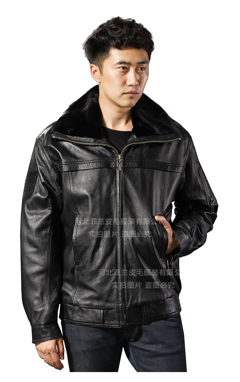 航空地勤皮衣冬季飞行员保暖棉服皮大衣夹克厂家直营承接加工定制