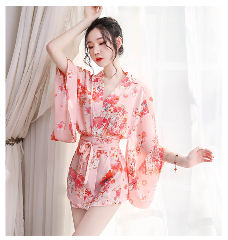 角色扮演情趣和服套装内衣女日系新款印花睡衣浴袍爆款