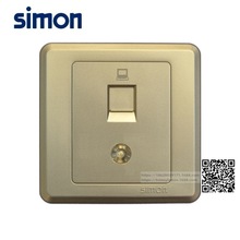 simon 西蒙 39系列 电视电脑插座（本色香槟）35302-44