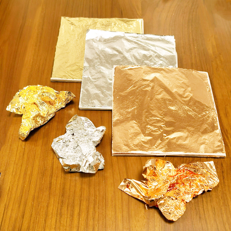 厂家直销 金银铜3色花14*14cm绘画酒店装修工艺品金银箔 铝箔纸