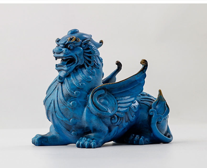 纯铜嘲风摆件开业送礼招财貔貅客厅玄关办公室桌面酒柜装饰铜摆件