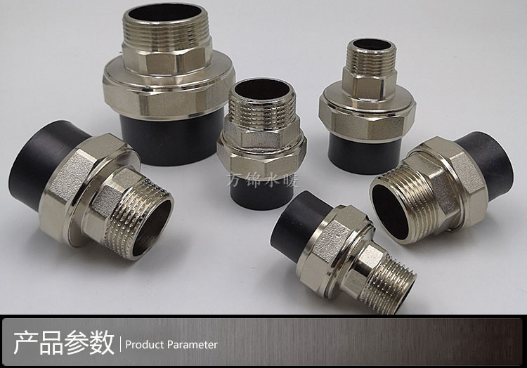 pe20-110铜外牙活接头内丝铜活节pe外丝活结头油任接头给水管外活