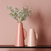 栢嘉越家居  北欧哑光带耳陶瓷花瓶摆件简约现代家居客厅软装设计