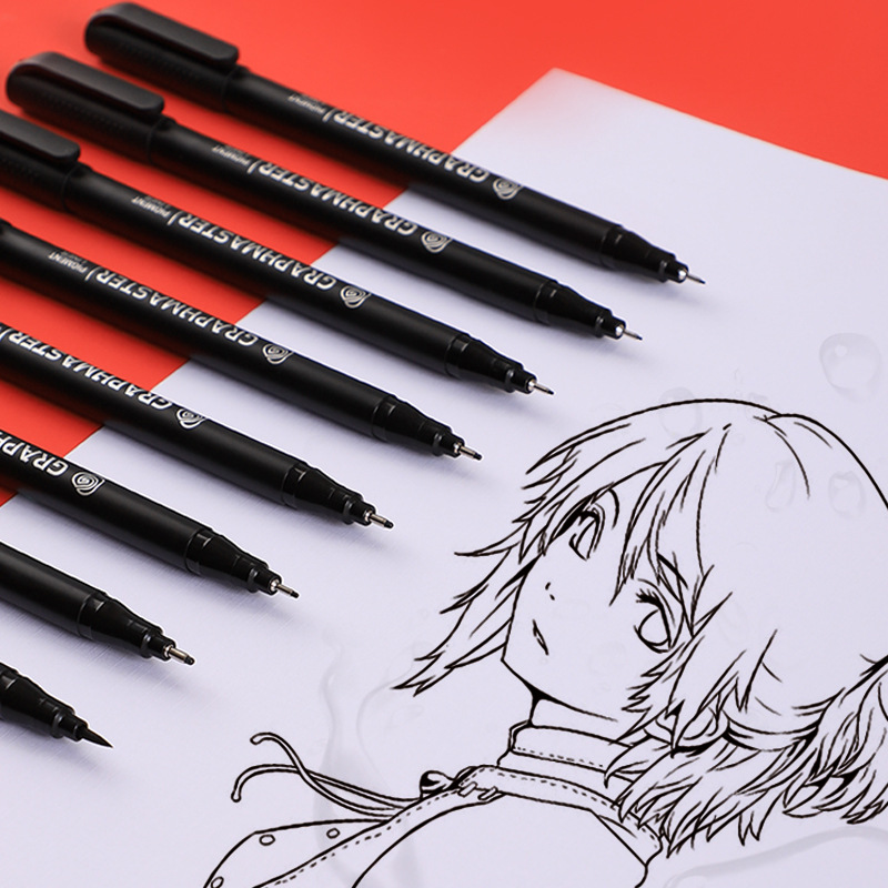 手绘针管笔防水勾线笔画笔学生动漫设计专用笔工程绘图笔漫画描边