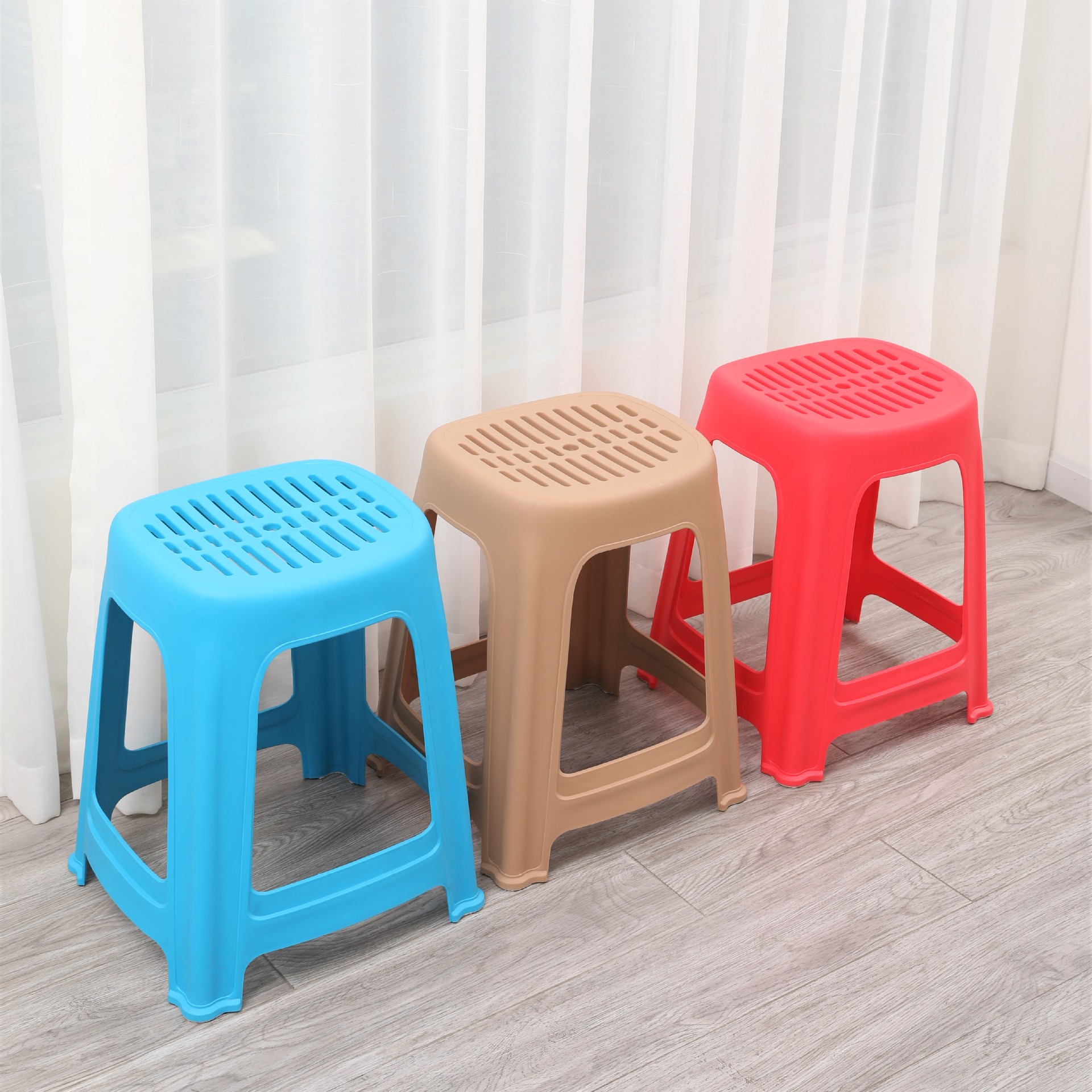 【闪电打样】加厚塑料高凳简约椅子休闲时尚餐凳加厚防滑方形高凳