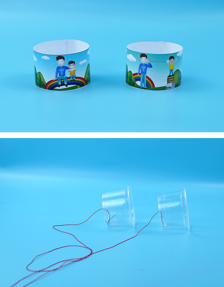 diy科学实验土电话土话筒手工科技小制作传话筒幼儿园科材料包