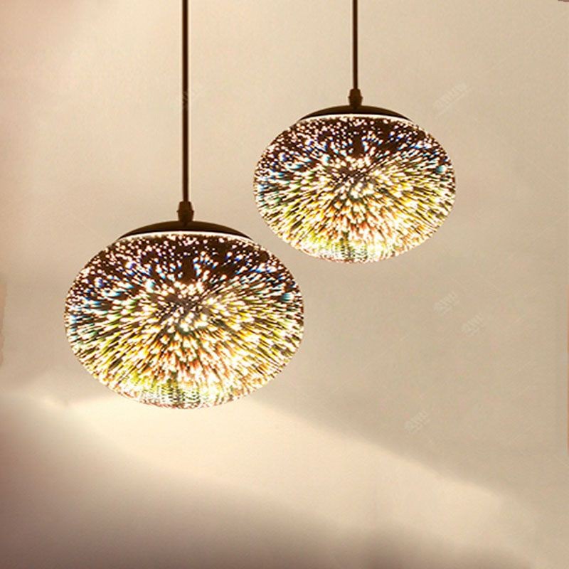 Three-Dimensional LED Lamp Modern Creative New Chandelier Dining-Room Lamp Clothing Store Store Lightglass Chandelier