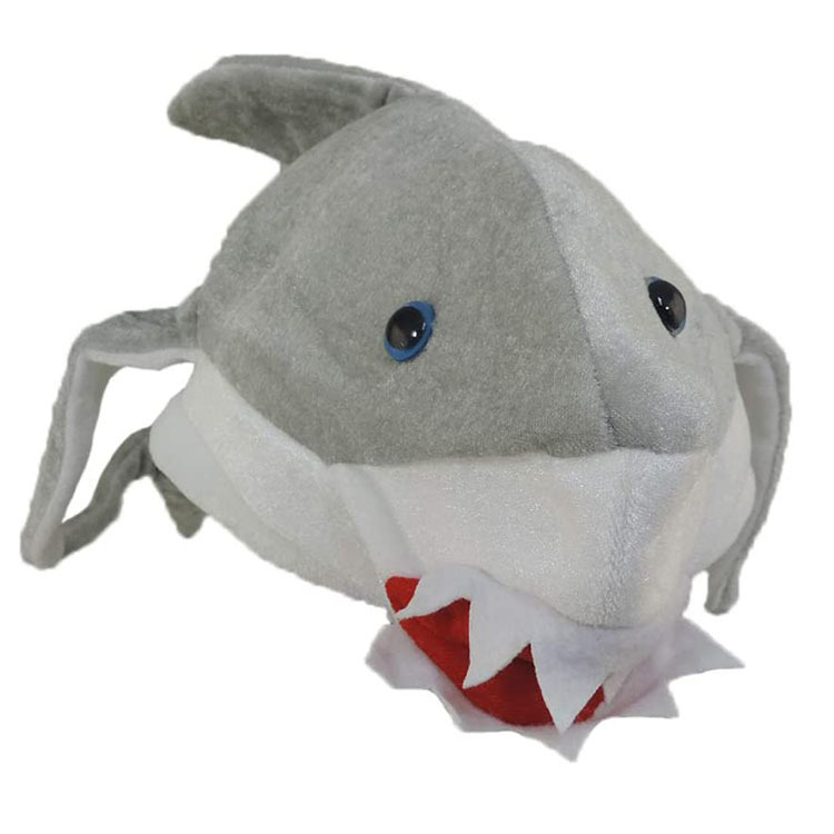 e50海洋动物鲨鱼卡通帽子表演道具活动用品鲨鱼动物帽子头饰