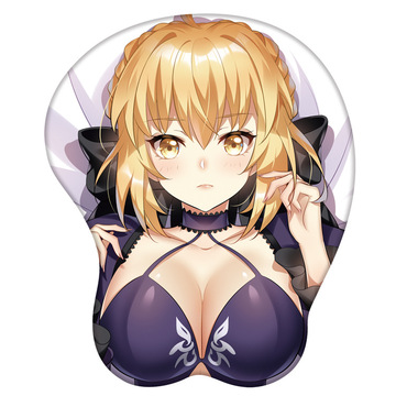 原创saber吾王美女胸部立体鼠标垫护腕硅胶手腕垫胶垫二次元动漫