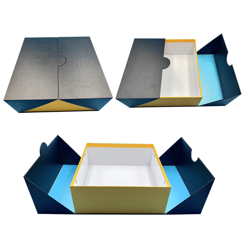 月饼礼品盒定制 月饼盒双开翻盖包装盒 压纹双开门异型手工盒定做