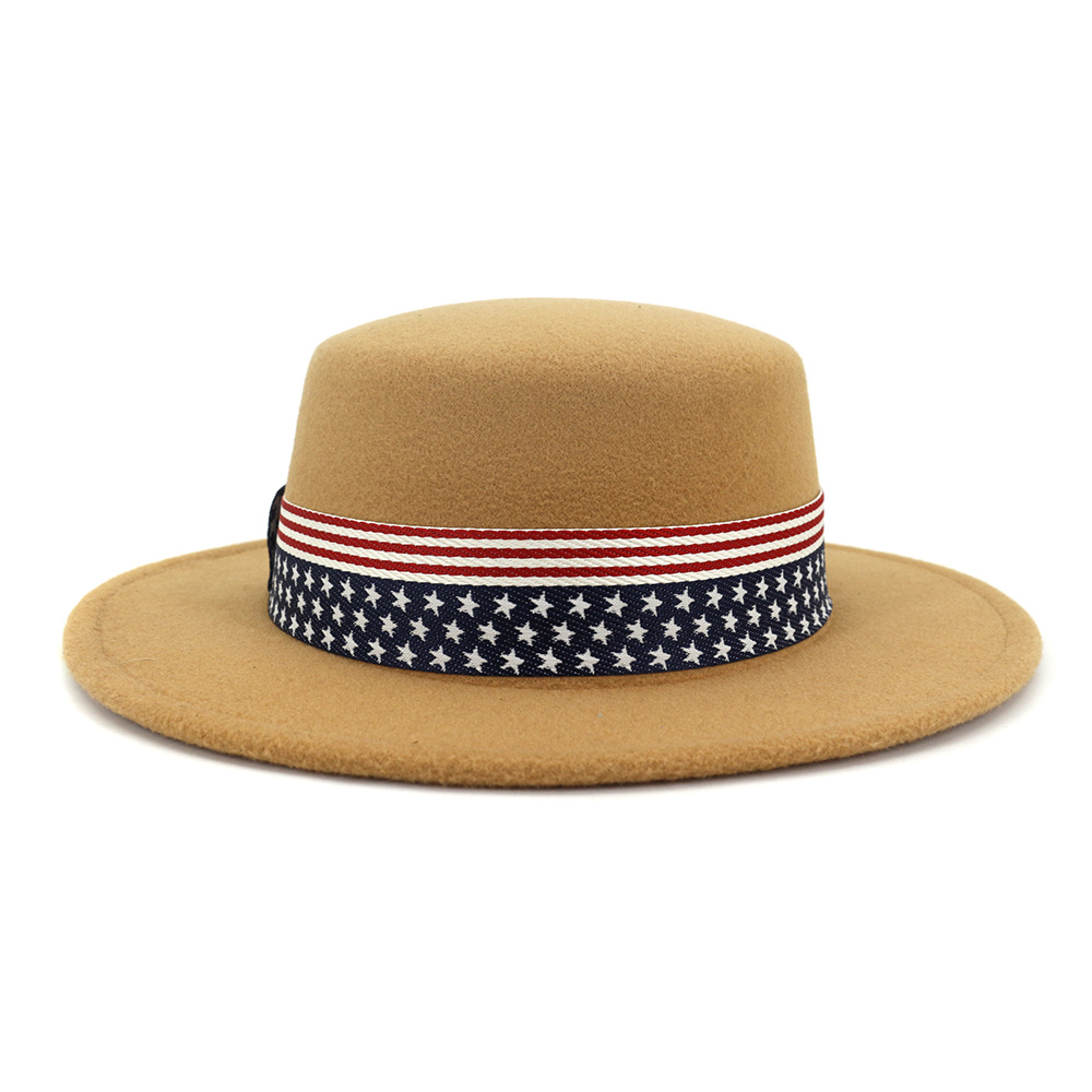 秋冬季男女情侣帽子新款英国经典复古毛呢平顶帽大檐帽mnpd063