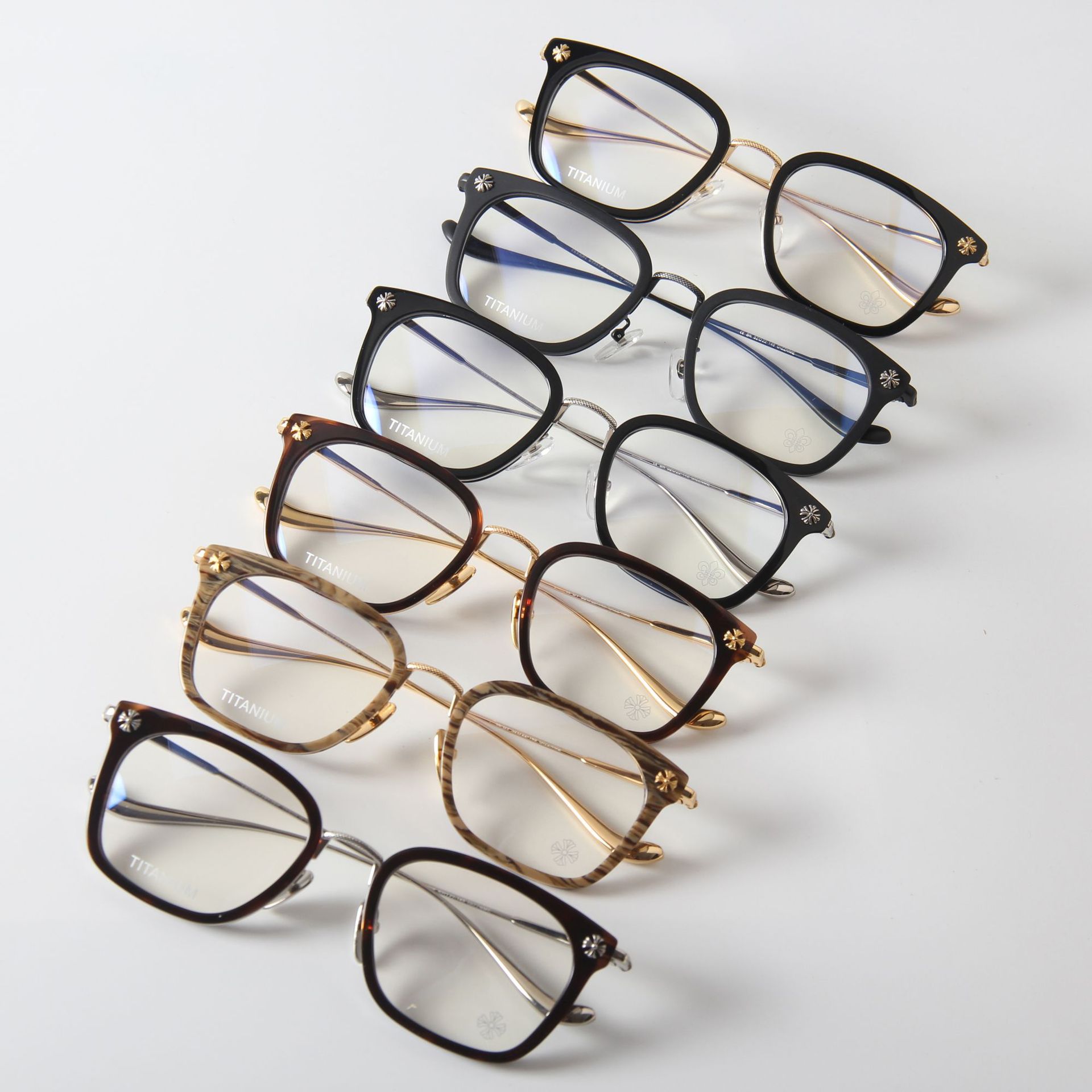 罗心复古小众大框显瘦男女潮眼镜框纯钛时尚学生近视配镜板材镜架