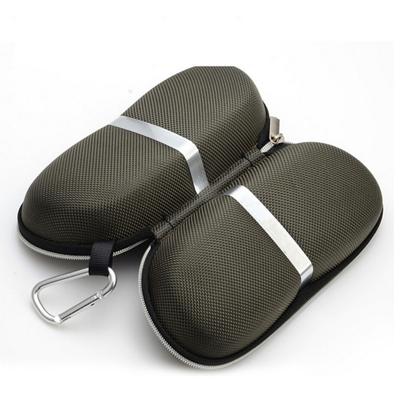 Glasses High-End Zipper Box Portable Glasses Case Sunglasses Plain Glasses Anti-Pressure Uva Glasses Case with Aluminum Hook