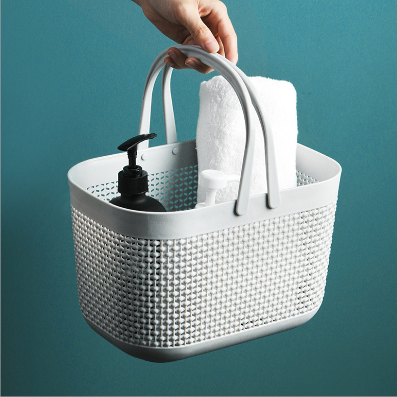 Bath Bathroom Bath Basket Mesh Vegetable Basket Storage Storage Basket Plastic Portable Bath Shower Bath Basket