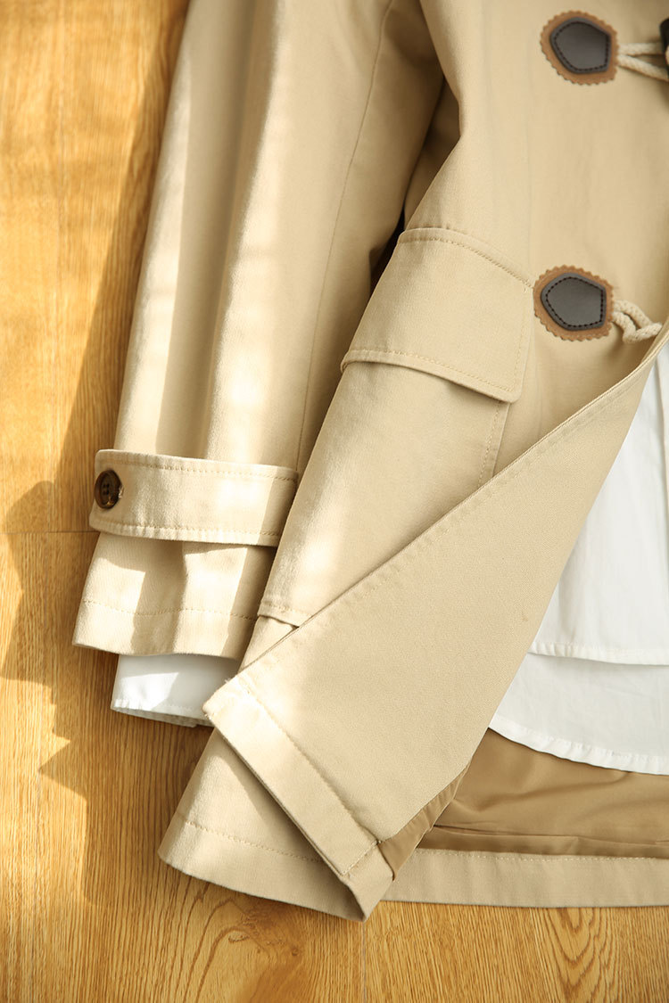 zoj日系学院风牛角扣风衣女外套新款服装2020秋装女一件代发女装