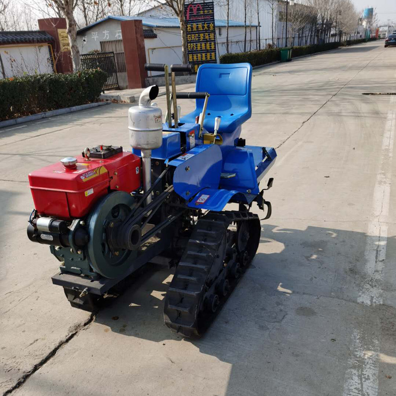 柴油电启动16马力履带微耕机 矮窄型自走式甘蔗地培土起垄机