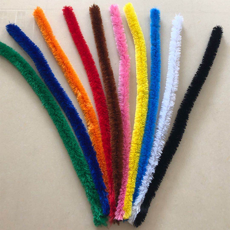 厂家批发diy扭扭棒毛条粗毛根益智手工玩具儿童智力开发加粗绒条
