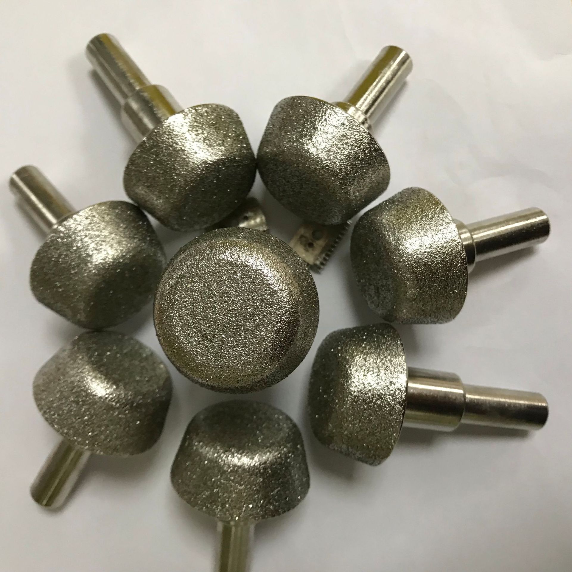 电镀金刚砂磨头,金刚石表面喷砂加工,精密非标异形磨头镀砂加工