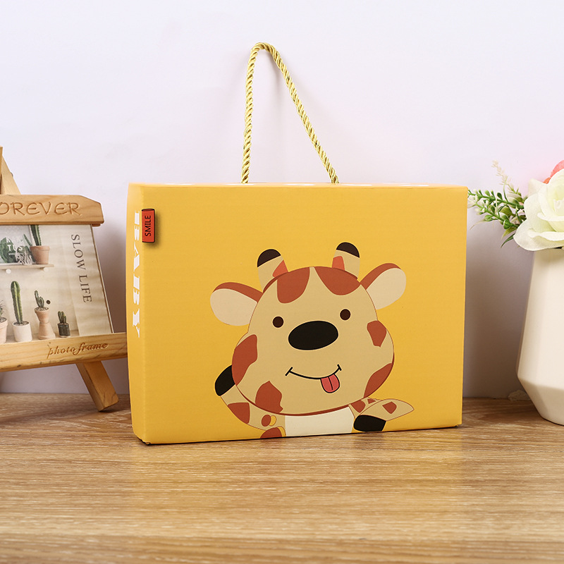 现货卡通儿童鞋盒定做折叠收纳玩具礼盒婴儿手提包装纸盒定制彩盒