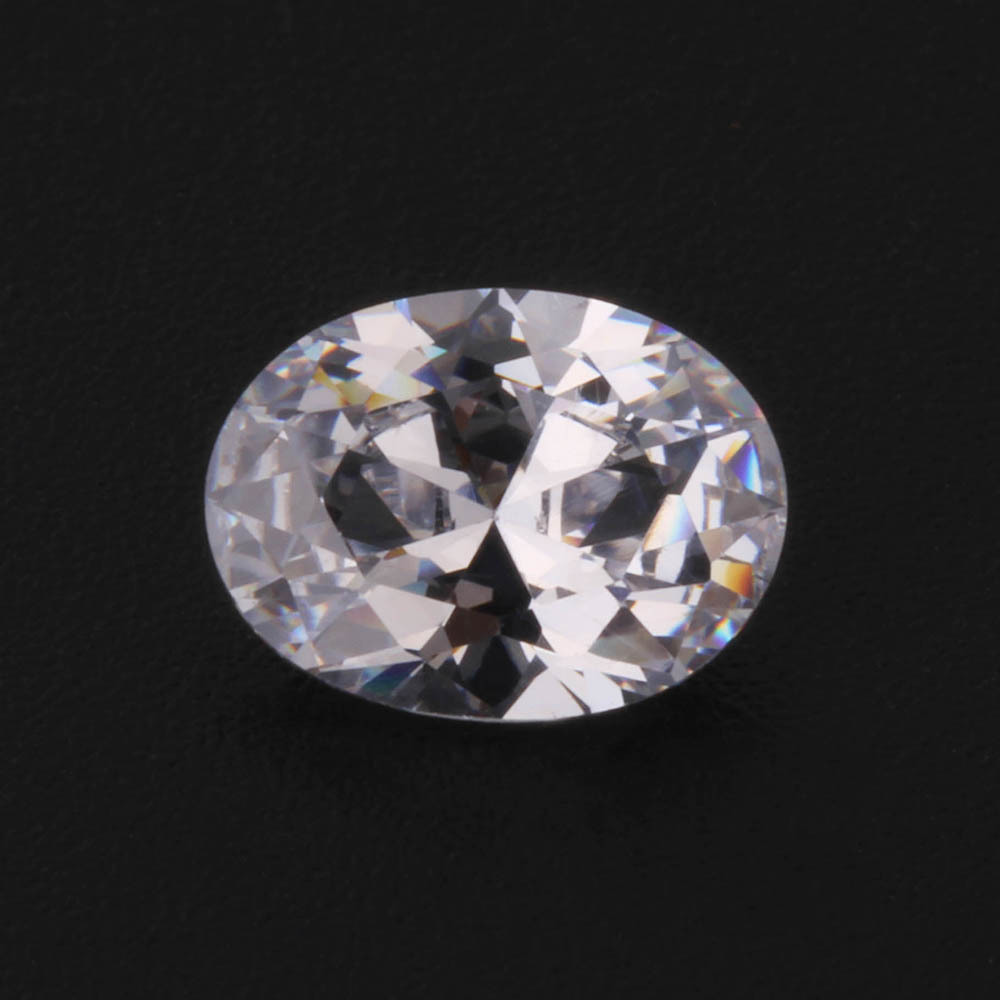 正永珠宝 3a白色蛋形锆石裸石 椭圆形立方氧化锆梧州人造宝石批发